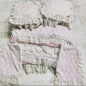 SLD shabby chic bedding full/queen comforter+ 2 pillowcases+ 2 shams